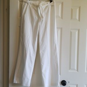 Talbots Lined White Cotton Pants 8